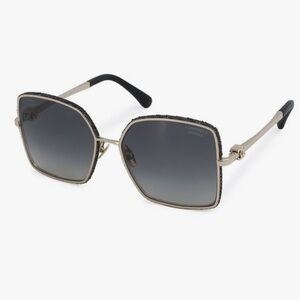 CHANEL Square Sunglasses - Black Denim Detail